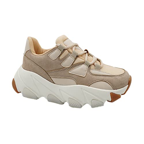 Bonateks Damen DEFRB100277 Sneaker, Beige, 36 EU Schmal von Bonateks