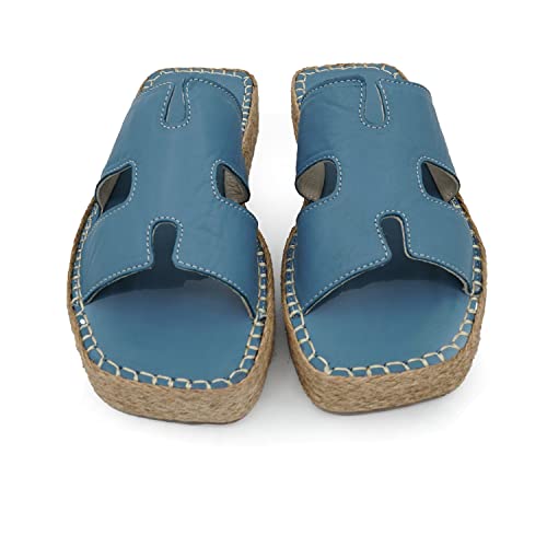 Bonateks Damen DERBTRLK100196 Wedge Sandal, Blue, 36 EU Bonateks Damen DERBTRLK100196 Wedge Sandal, Blue, 36 EU von Bonateks