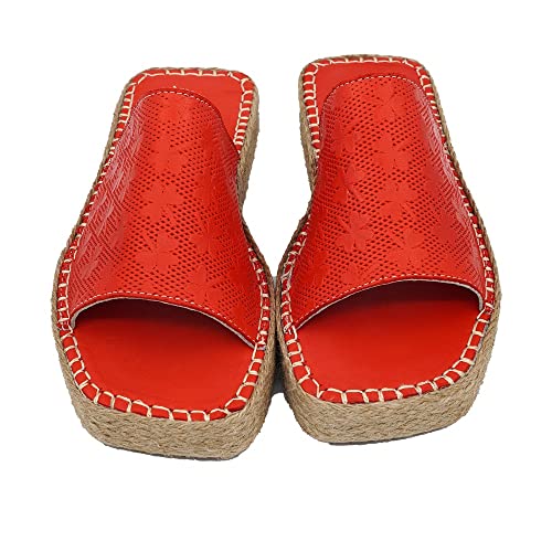 Bonateks Damen DERBTRLKY100034 Wedge Sandal, Red, 39 EU Bonateks Damen DERBTRLKY100034 Wedge Sandal, Red, 39 EU von Bonateks