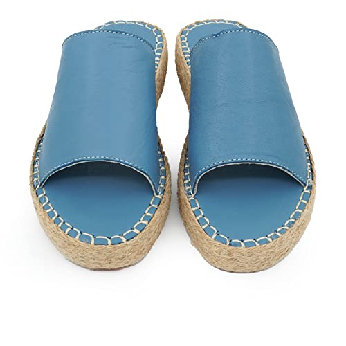 Bonateks Damen Derbtrlk100350 Wedge Sandal, Blue, 40 EU von Bonateks