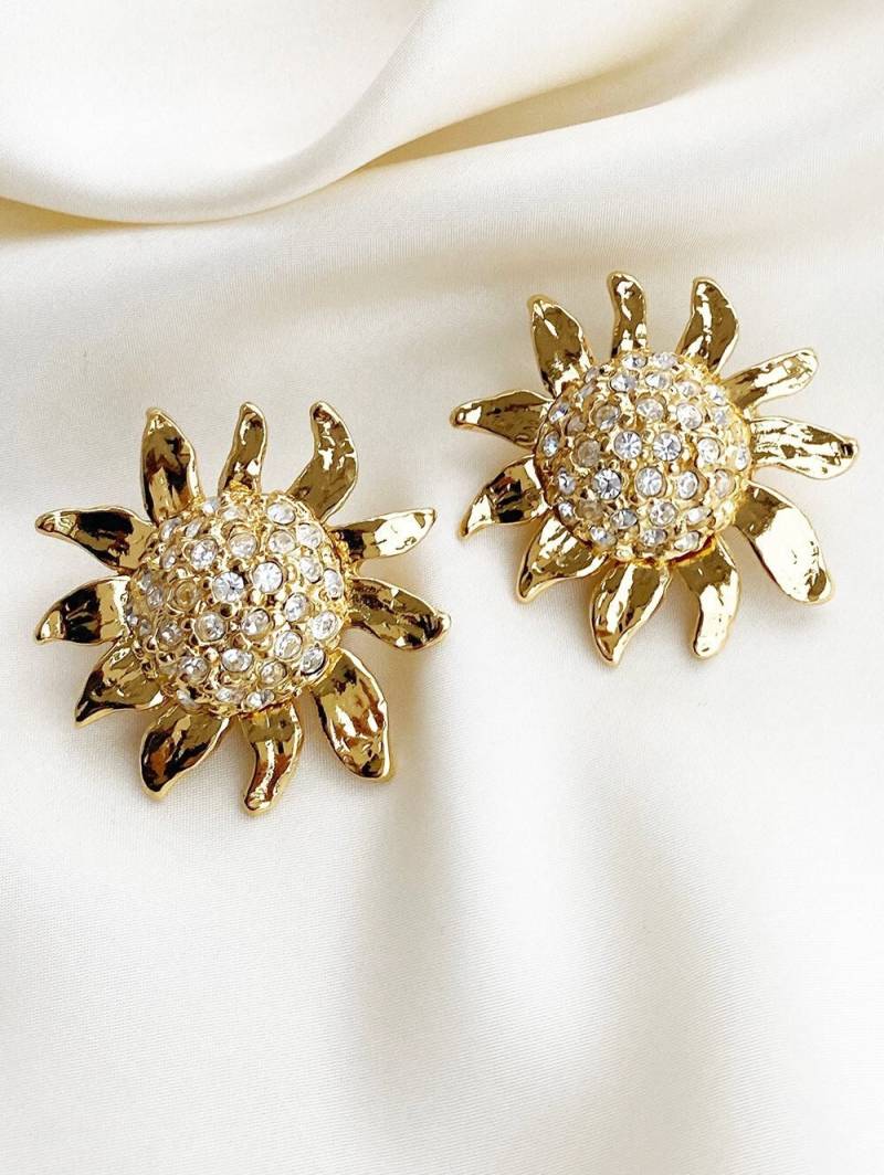 Yves Saint Laurent Robert Goossens Sonnenblume Vintage Clip Ohrringe von BonbonsdeMarie