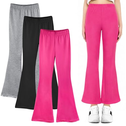 BondEron Mädchen Bell Bottoms Hose 3er Pack | Modische Basic Hose mit weitem Bein im angesagten Look | Toll zum Kombinieren für Party und Freizeit, Größe 128-140 BondEron Mädchen Bell Bottoms Hose 3er Pack | Modische Basic Hose mit weitem Bein im angesagten Look | Toll zum Kombinieren für Party und Freizeit, Größe 128-140 von BondEron