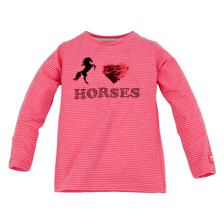 BONDI Shirt Geringelt ´Love Horses´ pink Pferd von Bondi