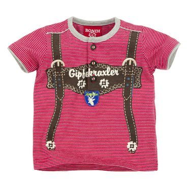 BONDI T-Shirt geringelt "HOSENTRÄGER" Junge rot/weiss von Bondi