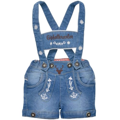 Bondi Baby Jungen Jeans Latzshort Gipfelkraxler 91845 | Blue Denim Oktoberfest Taufe Schuleinführung Patenkind Geschenk Geburtstag Sommer Urlaub Latzhose Kurze Hose 116 von Bondi
