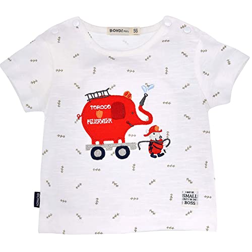 Bondi Baby Kleinkinder T-Shirt Feuerwehr 93681 - Weiß | Kurzarmshirt Gr. 80 von Bondi