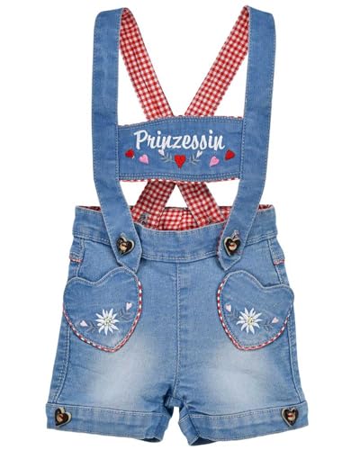 Bondi Baby Mädchen Jeans Latzshort Prinzessin 86856 | Blue denim 92 von Bondi