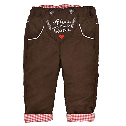 Bondi Baby Mädchen Trachten Hose Kunstlederhose Lederhose Alpen Queen gefüttert Mädchen Trachtenmode (as3, Numeric, Numeric_80, Regular) von Bondi