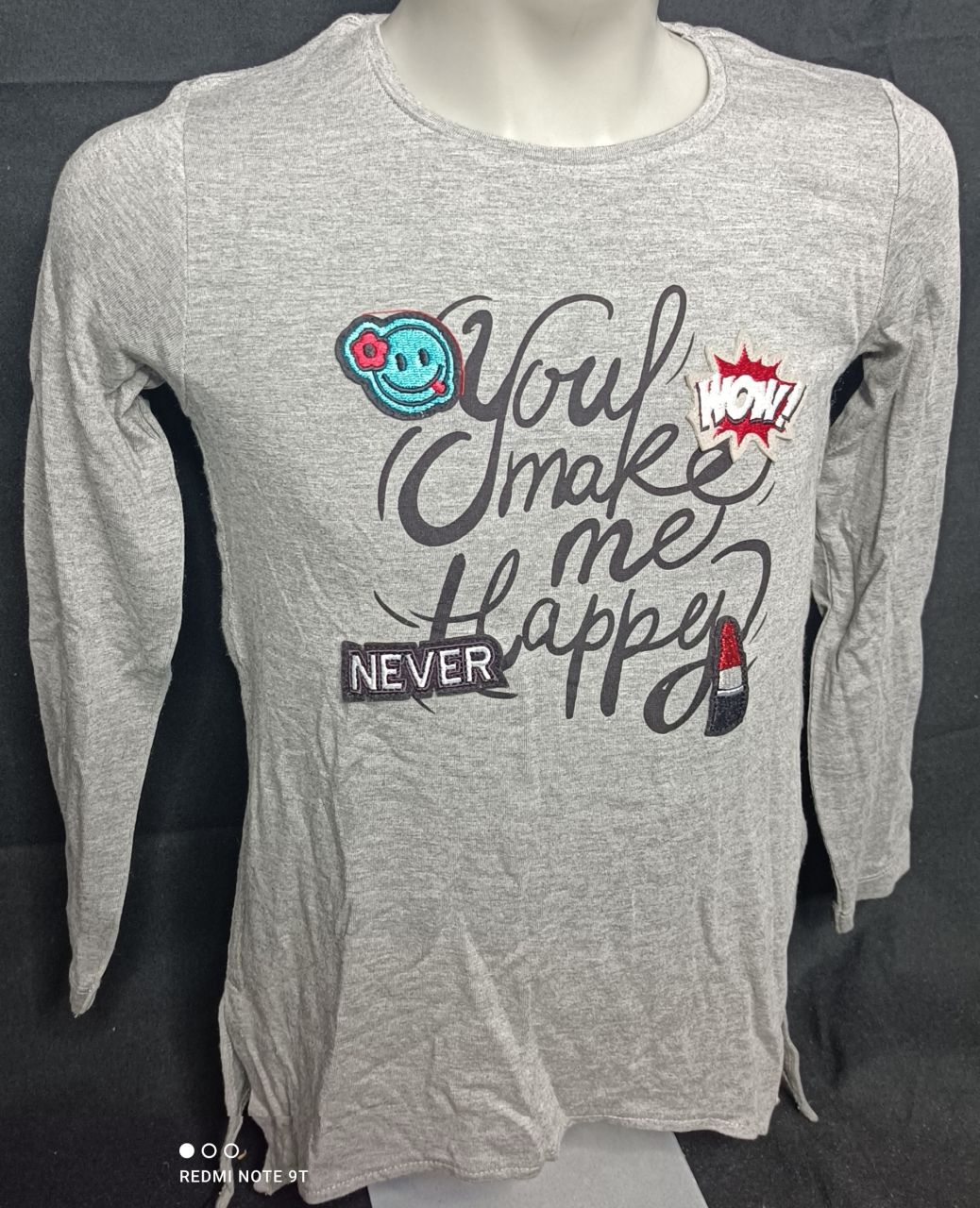 Bondi Longsleeve Mädchen grau weich länger geschnitten von Bondi