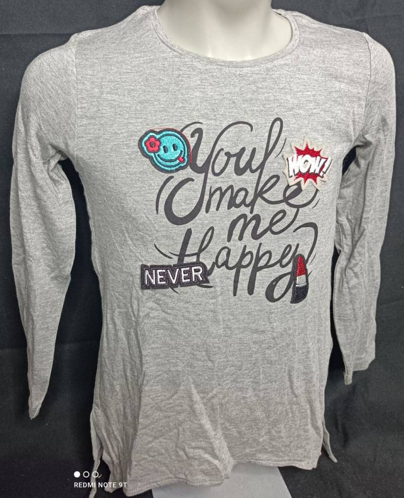 Bondi Longsleeve Mädchen grau weich länger geschnitten von Bondi