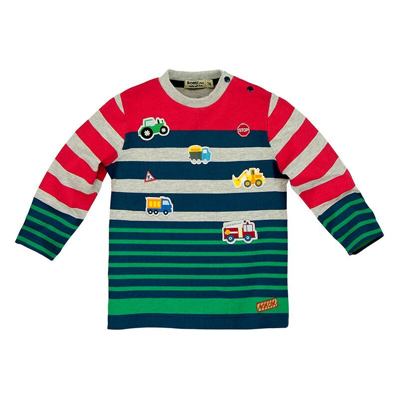 Bondi Longsleeve gestreift mit Fahrzeugen von Bondi