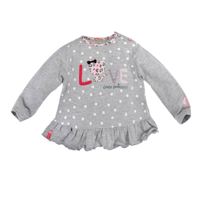 Bondi Shirt langarm ´Love´ grey melange Mädchen von Bondi
