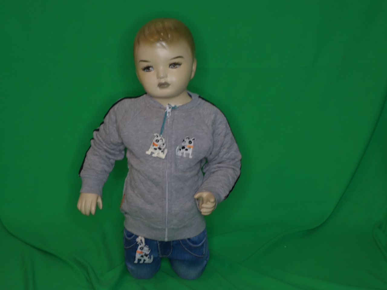 Bondi Strickjacke Junge grau melange abgesteppt von Bondi