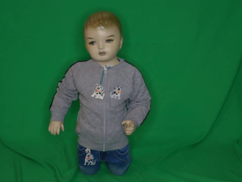 Bondi Strickjacke Junge grau melange abgesteppt von Bondi