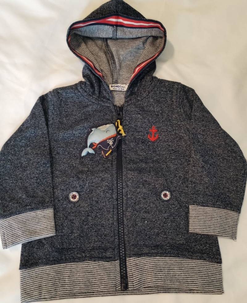 Bondi Strickjacke mit Kapuze Sailing Junge navy melange von Bondi