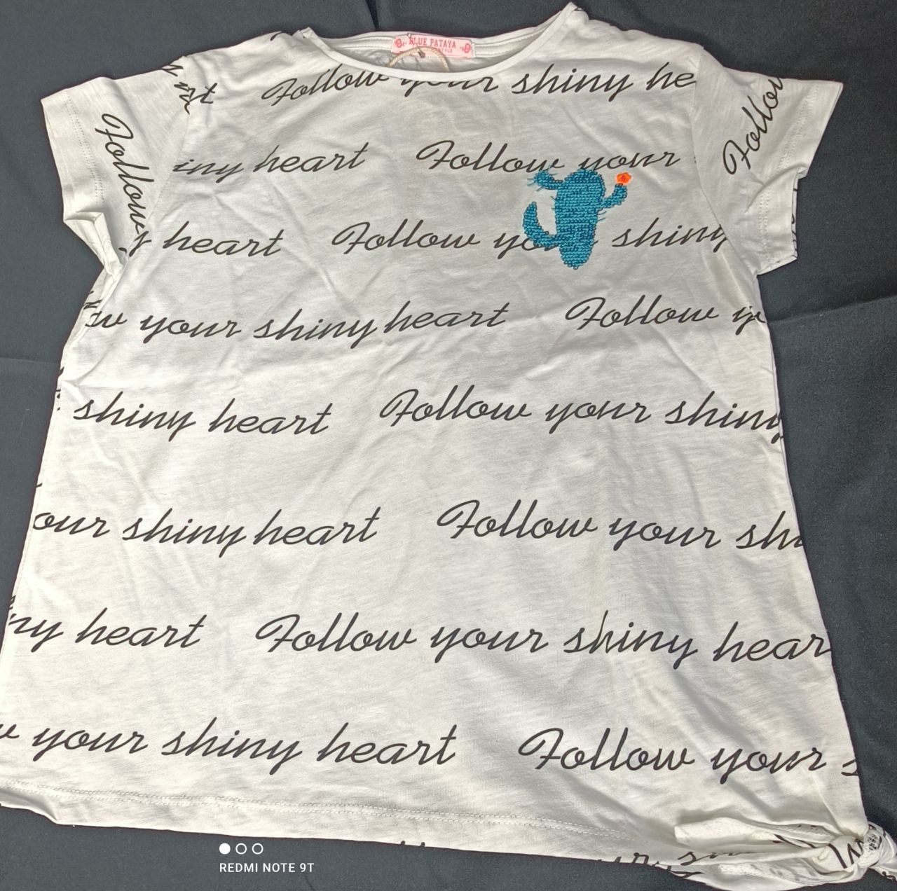 Bondi T-Shirt Mädchen weiß mit Pailetten und Schrift von Bondi