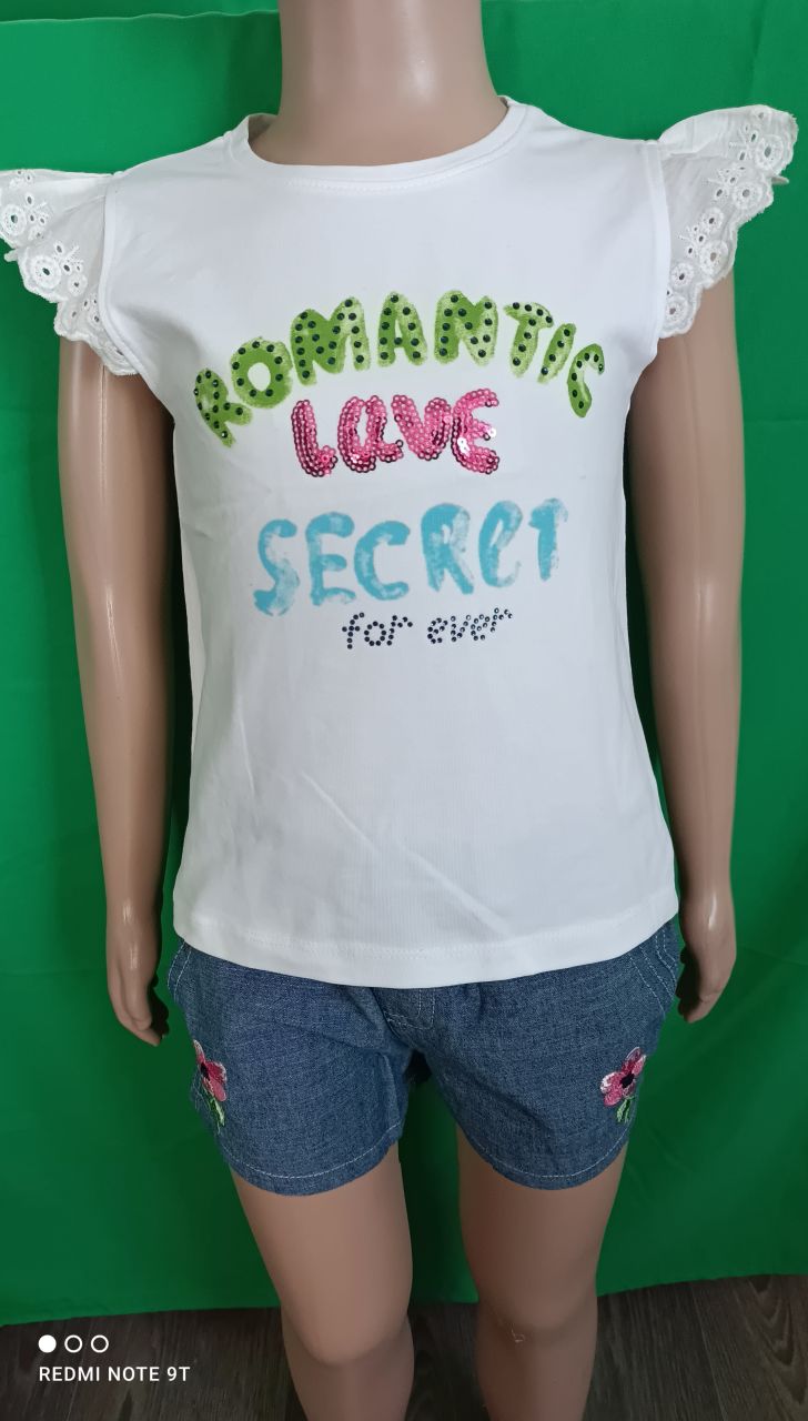 Bondi T-Shirt Mädchen weiß mit Pailetten von Bondi