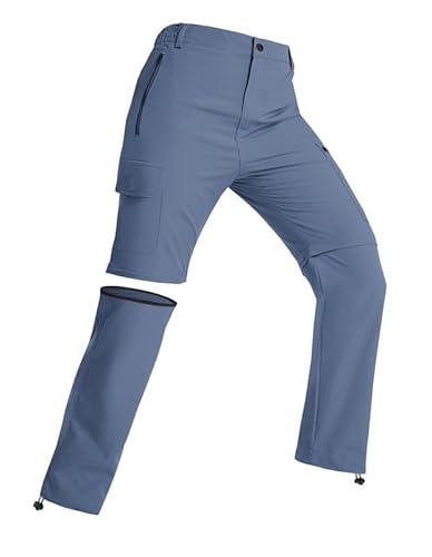 BondiTrekk Damen-Wanderhose-Zip-Off-Trekkinghose, Atmungsaktiv Wanderhose Damen Schnell Trekkinghose Abnehmbar Zip Off Outdoorhose Sommer Hiking Pants Funktionshose BlauGrau XXL von BondiTrekk