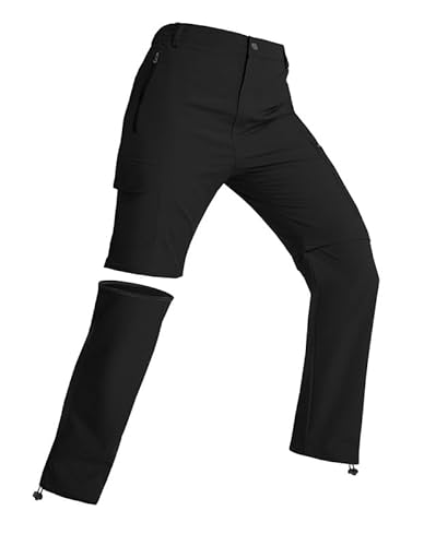 BondiTrekk Damen-Wanderhose-Zip-Off-Trekkinghose, Atmungsaktiv Wanderhose Damen Schnell Trekkinghose Abnehmbar Zip Off Outdoorhose Sommer Hiking Pants Funktionshose Schwarz S von BondiTrekk