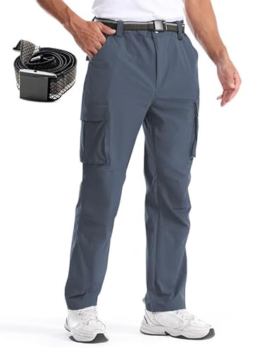 BondiTrekk Herren Wanderhose, schnell trocknende leichte Outdoorhose, elastische und Wasserabweisende Arbeitshose für Outdoor Aktivitäten Frühling/Sommer Dünner Stil Blue Gray S von BondiTrekk