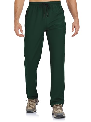 BondiTrekk Jogginghose Herren Reißverschlusstasche Sporthose Lang Sport Hose Trainingshose Laufhose Yogahose Sweatpants Hosen mit Gummizug für Herren（Militärgrün，L） von BondiTrekk
