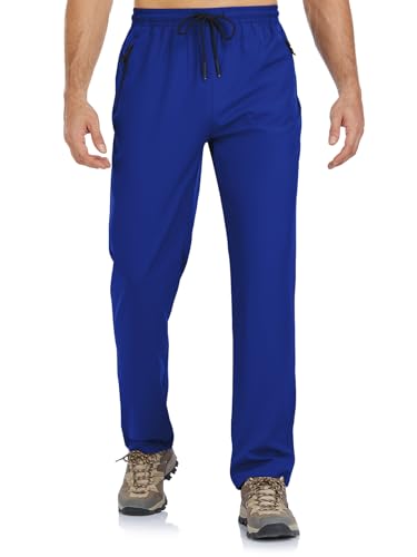 BondiTrekk Jogginghose Herren Reißverschlusstasche Sporthose Lang Sport Hose Trainingshose Laufhose Yogahose Sweatpants Hosen mit Gummizug für Herren(Ozeanblau,M) von BondiTrekk