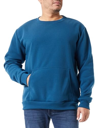 Bondry Men's Strick-Sweatshirt für Herren mit Rundhalsausschnitt Polyester Dunkles TÜRKIS Größe XL Kound Neck Sweater von Bondry