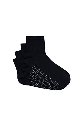Bonds Herren Logo Light Quarter Crew Socken (4er-Pack), Schwarz (4er-Pack), Large von Bonds