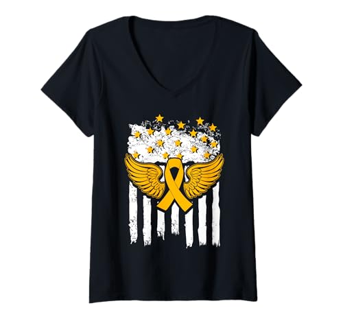 Damen Design: Bone Cancer Warrior, USA T-Shirt mit V-Ausschnitt Damen Design: Bone Cancer Warrior, USA T-Shirt mit V-Ausschnitt von Bone Cancer Warrior Apparel Design Power