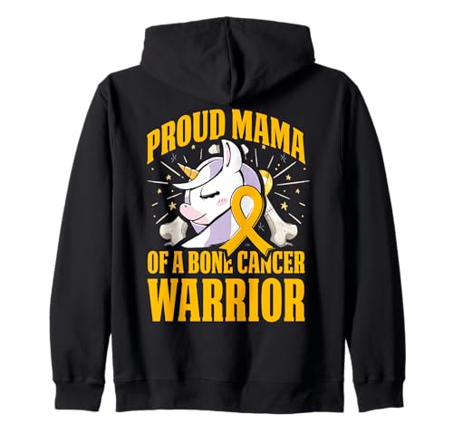 Stolze Mama einer Knochenkrebskriegerin Kapuzenjacke von Bone Cancer Warrior Apparel Design Power