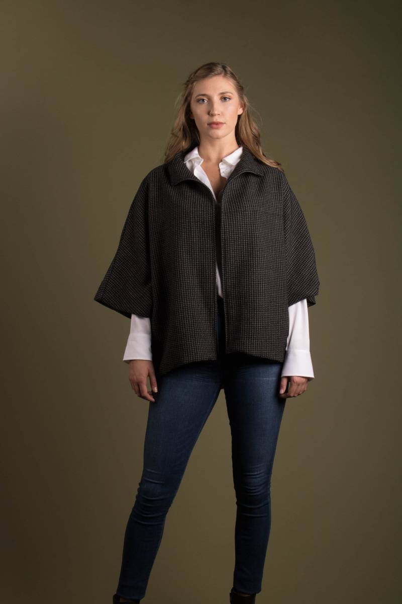 Angeschnittener Ärmel Cocoon Wolljacke von BonebrightDesign