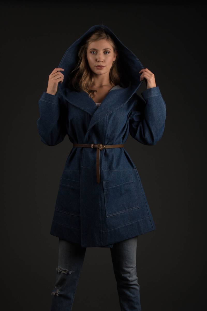 Jeansjacke Baumwolle Mit Kapuze von BonebrightDesign