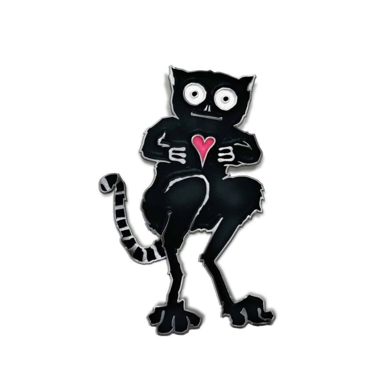 Lemur Liebe Stift/Sterben Geschlagen Eisen Emaille Pin Mit Einem Silbernen Metall-Finish Kostenloser Versand von Bonesandcompany