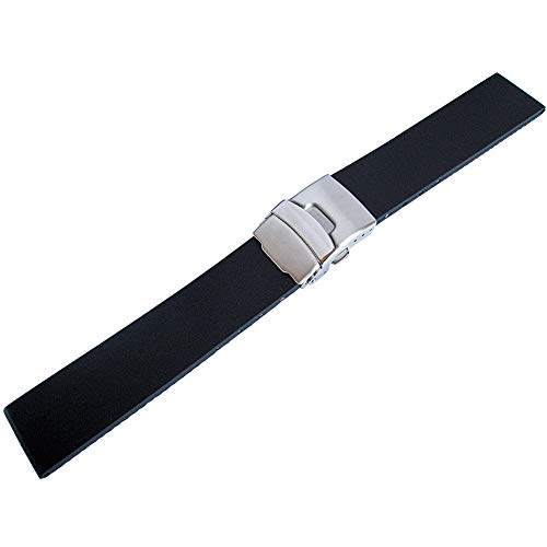 22 mm BONETTO CINTURINI 300L Black Rubber Uhrenarmband von Bonetto Cinturini