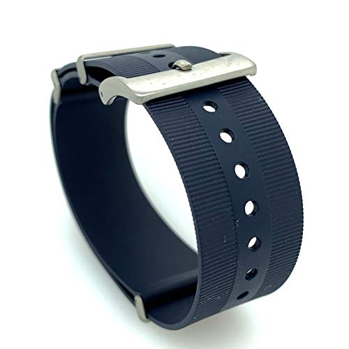 Bonetto Cinturini NATO 328 Kautschuk Uhrenarmband in 20mm Dunkelblau von Bonetto Cinturini