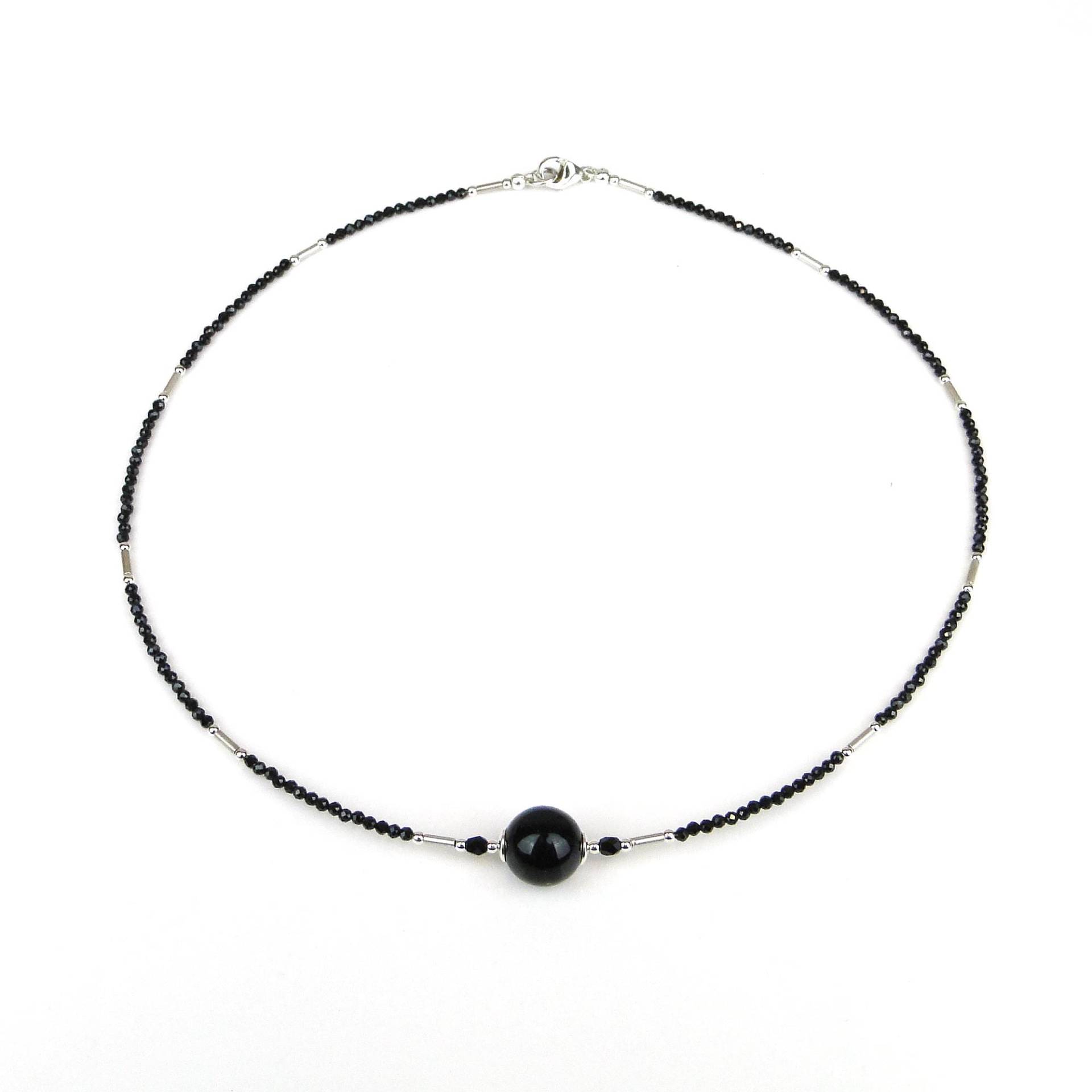 Onyx Halskette Damen - Edelsteinkette Mit Spinell von Bonganiblu