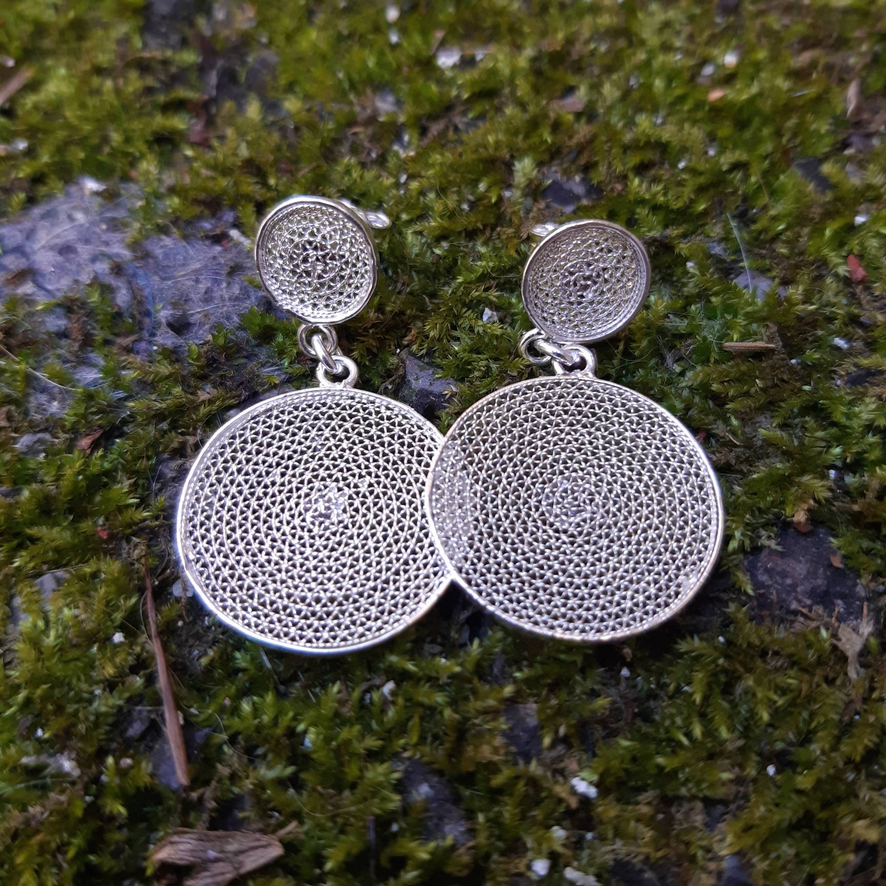 Hoop Ii - Silberne Filigran Baumelnde Ohrringe von BongeraFiligrana