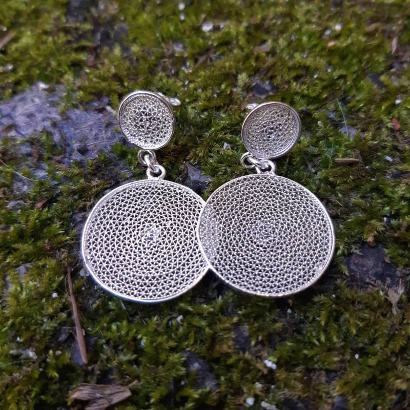 Hoop Ii - Silberne Filigran Baumelnde Ohrringe von BongeraFiligrana