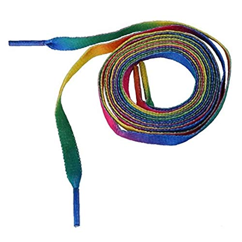 1 Paar Turnschuhe Regenbogen Schnürsenkel - Wohnung Bunte Mode Shoelaces Für Kinder Und Erwachsene (110 Cm) von Bongles