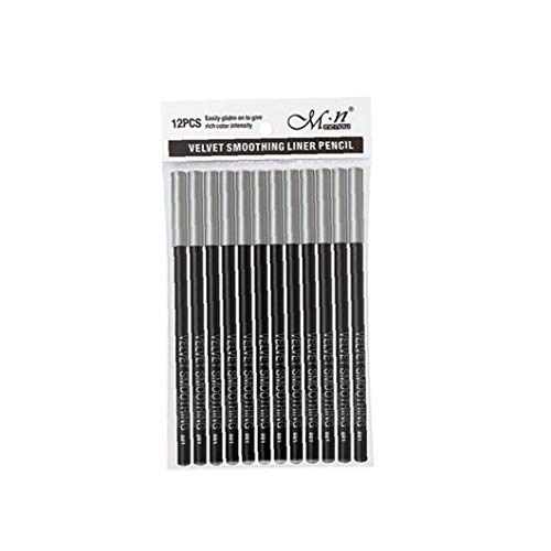 12 Stück Eye Liner Bleistift Natürliche Matte Langlebige Hypoallergen Unter Eyeliners Augen Make-up Weichen Crayon Bleistifte Schwarz von Bongles