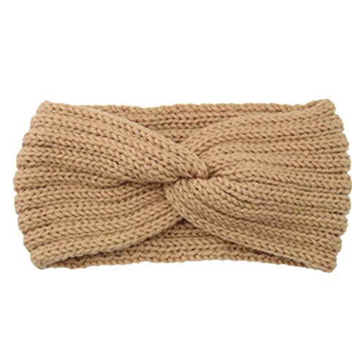 Bongles Knitwinter Stirnbänder Für Frauen Warme Mütze Stirnband Crochet Turban Headwraps Criss Cross-Kopf-Verpackungs-Haar-Band-Ohr-Wärmer-Haar-Zusätze Für Mädchen (Camel) von Bongles