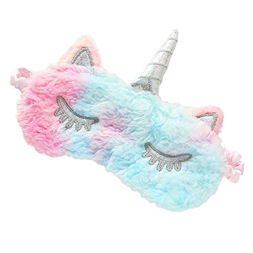 Bongles Unicorn Sleeping Mask Mädchen Weicher Plüsch Blindfold Maske Cute Unicorn Kinderschlafmaske Reise Nap Nacht Schlafen**G von Bongles