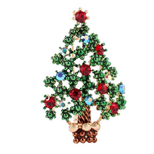 Womale Broschen Weihnachtsbaum-brosche Strass Covered Broschen Schal-schal-Clip Für Damen von Bongles