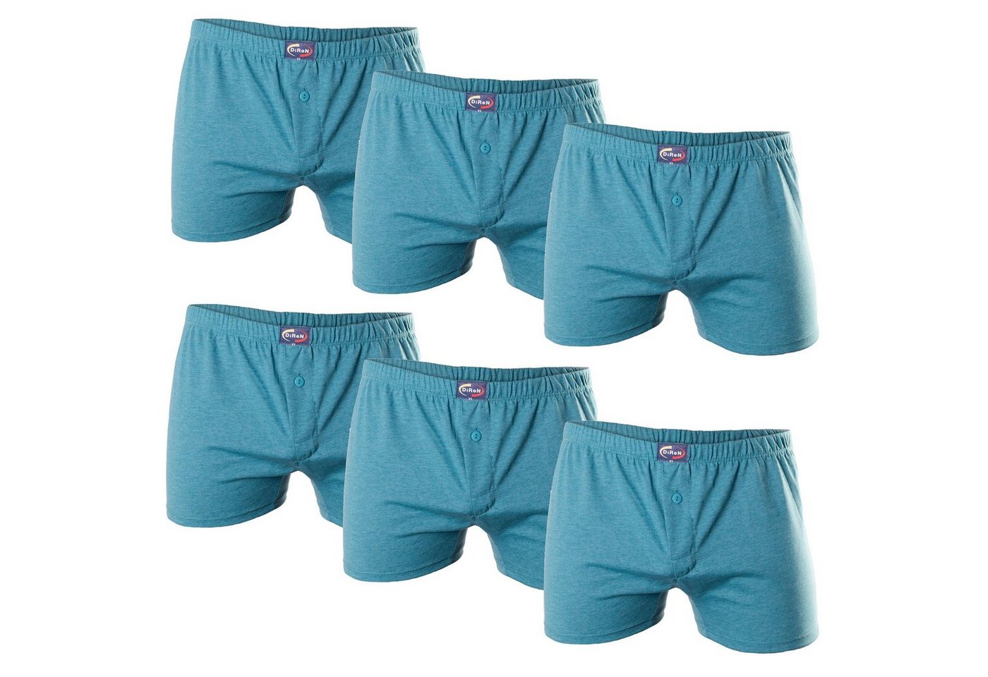 Bongual Boxershorts Retroshorts mit dekorativen Knöpfe (6-er Pack) meliert von Bongual