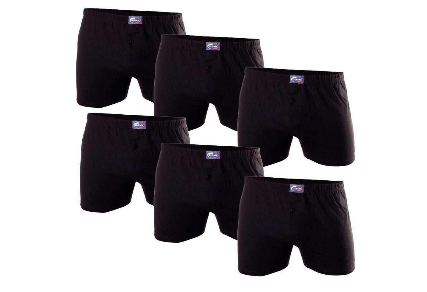 Bongual Boxershorts Retroshorts mit dekorativen Knöpfe (6-er Pack) meliert von Bongual