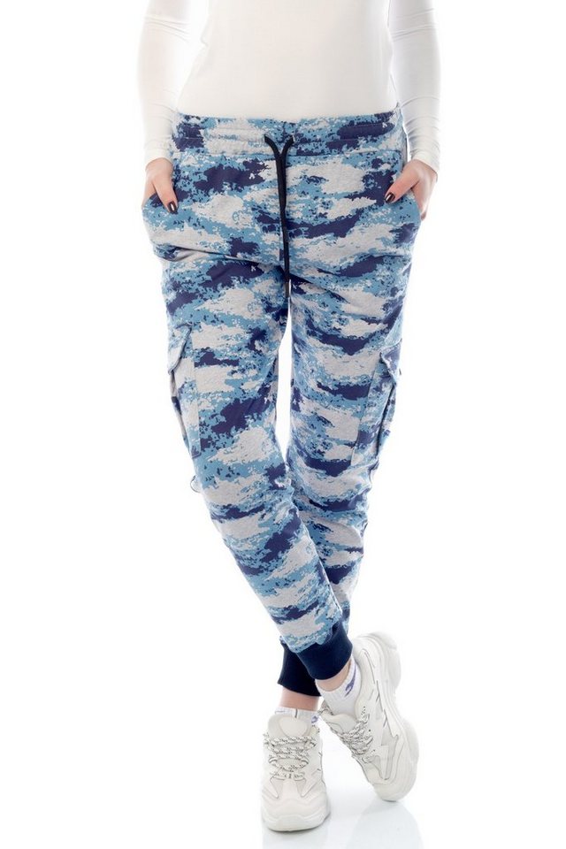 Bongual Cargohose Sweathose Camo, Tarnmuster Relaxhose von Bongual