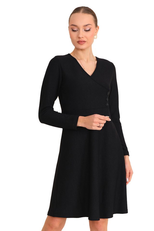 Bongual Midikleid Wickeloptik Rippenstruktur mit Knöpfe von Bongual