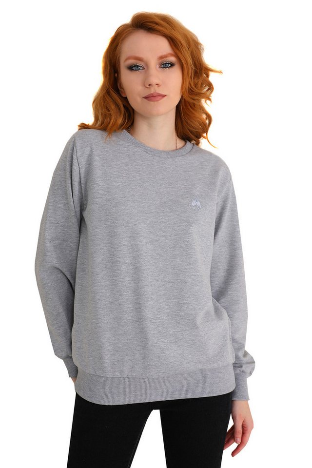 Bongual Sweater Sweatshirt Pullover mit gerauter Innenseite Basic von Bongual