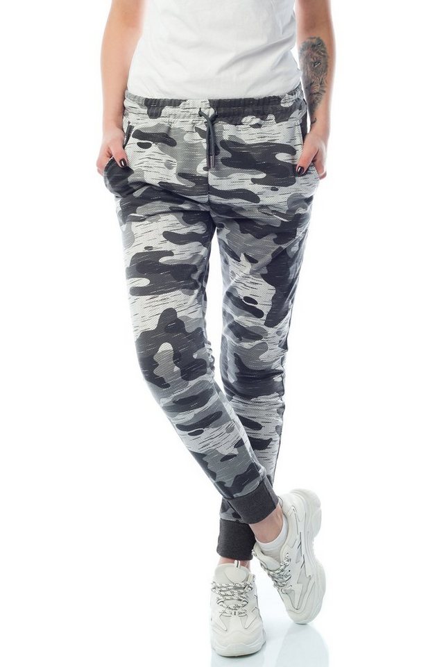 Bongual Sweathose Damen Jogginghose Camo Armee Tarnmuster Freizeithose von Bongual