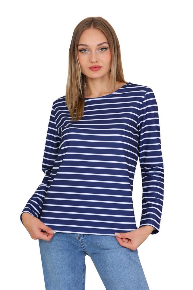 Bongual Sweatshirt langarm Streifen Rundhals Basic von Bongual